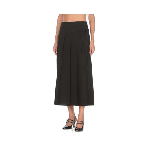 Strap Detailed Pleated Midi Skirt