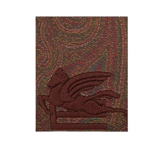 Paisley Print Logo Embroidered Bi-Fold Cardholder
