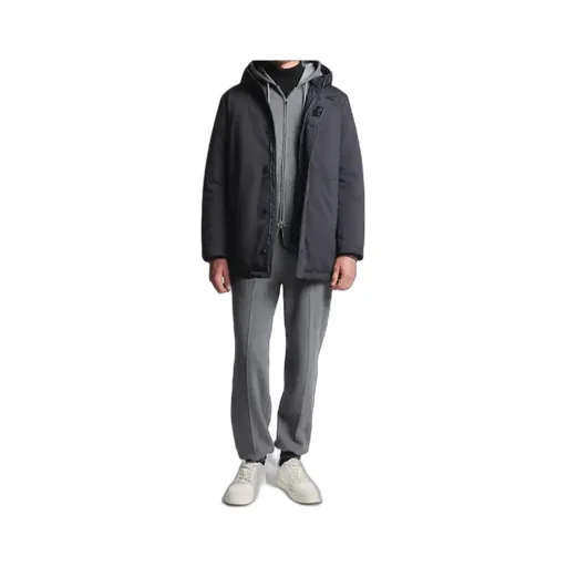 Hooded Gabardine Caban Coat