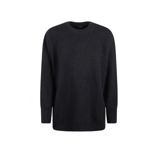 Lurex Platinum English Rib Crewneck Jumper