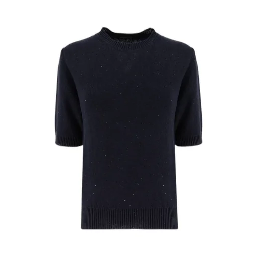 Sequinned Short Sleeved Crewneck Jumper