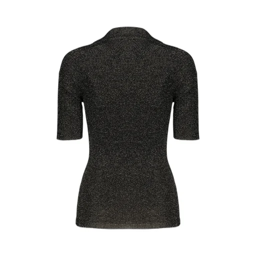 Ribbed Knit Polo Shirt