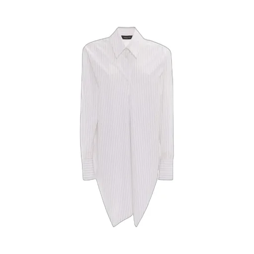 Crossed Front Striped Poplin Shirt
