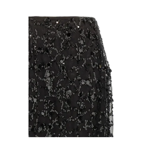 Sequin Embroidered Organza Pencil Skirt