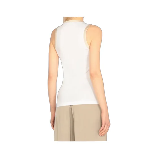 Contrasted-Border Scoop-Neck Tank Top