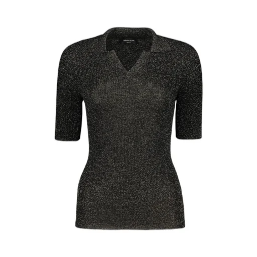 Ribbed Knit Polo Shirt