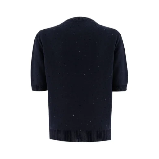 Sequinned Short Sleeved Crewneck Jumper