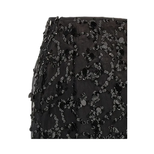 Sequin Embroidered Organza Pencil Skirt