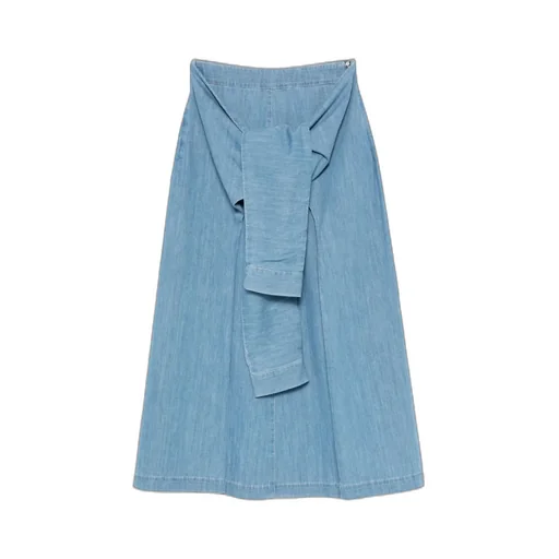 Belted Denim Skirt