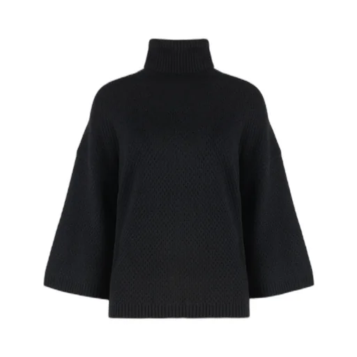 Open-Knit Roll-Neck Jumper