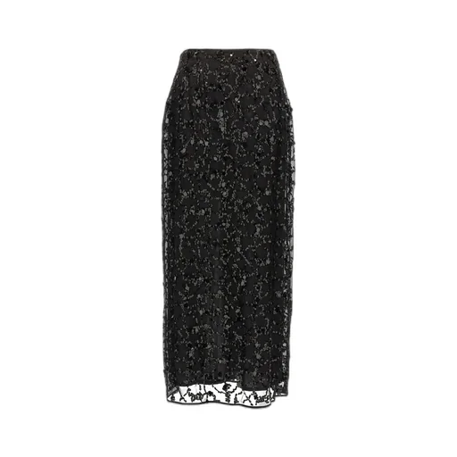 Sequin Embroidered Organza Pencil Skirt