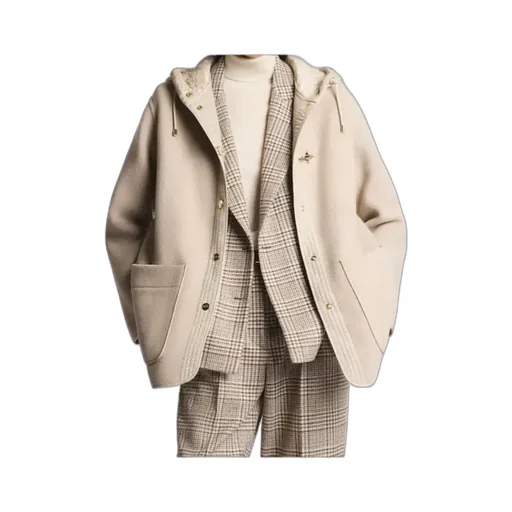 Hooded Wool-Cashmere Pea Coat