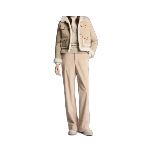Shearling Trim Cropped Jacket