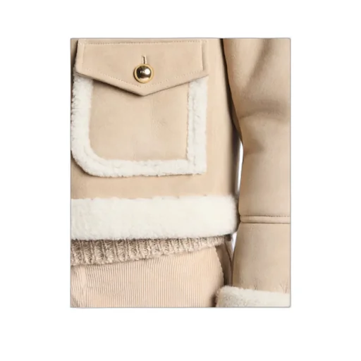 Shearling Trim Cropped Jacket