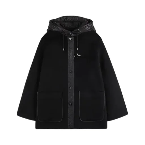 Hooded Wool-Cashmere Pea Coat
