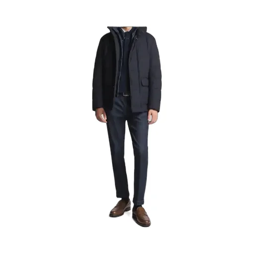 Quilted Hooded Pea Coat