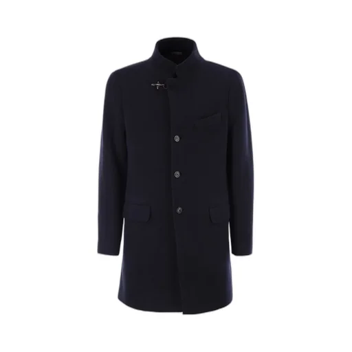 Herringbone Wool-Blend Coat