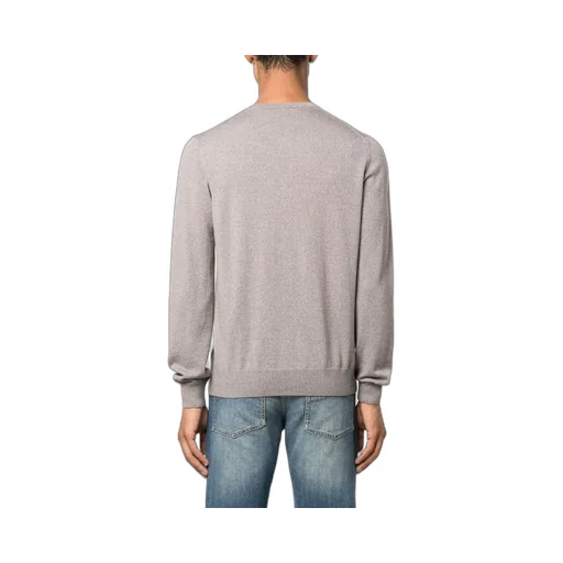 V-Neck Fine-Knit Sweatshirt