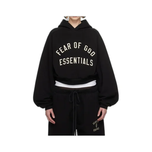 Logo Printed Cropped Hoodie