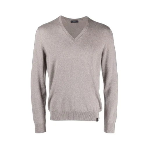 V-Neck Fine-Knit Sweatshirt