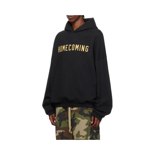Slogan Printed Long Sleeved Hoodie