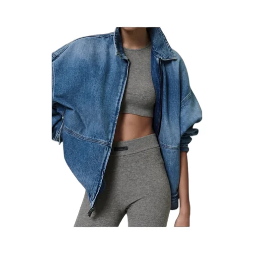 Zip-Front Denim Jacket