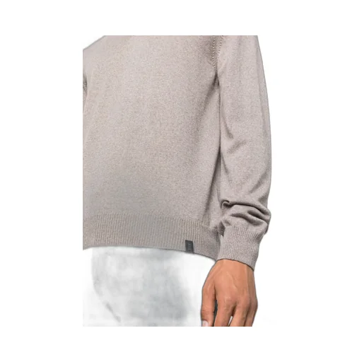 V-Neck Fine-Knit Sweatshirt