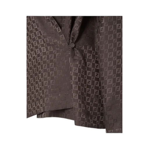 Ff Jacquard Asymmetric Long-Sleeved Shirt