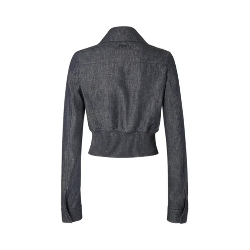 Light Blue Chambray Bomber Jacket