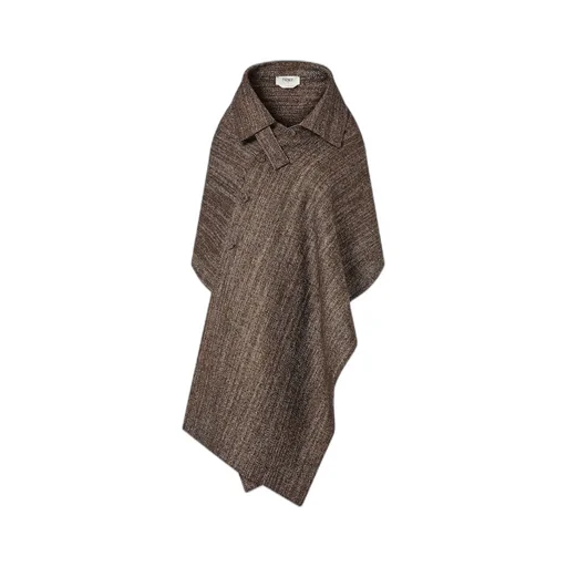 Asymmetric Hem Tweed Short Cloak