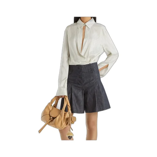 Striped Asymmetric Long-Sleeved Shirt