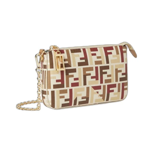 Pouch With Chain In Multicolor Ff Fabric