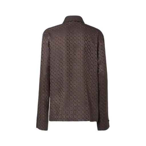 Ff Jacquard Asymmetric Long-Sleeved Shirt