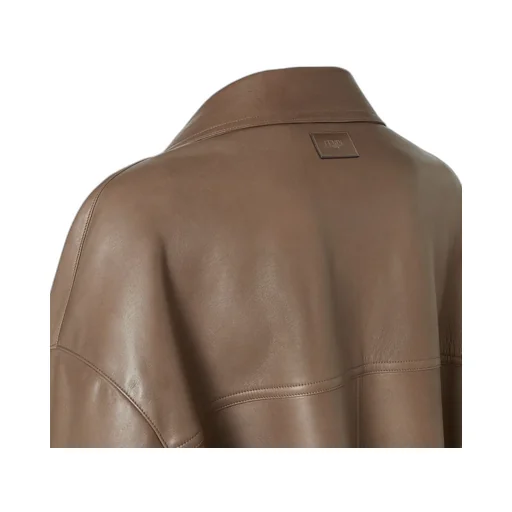 Double Breasted Leather Pea Coat