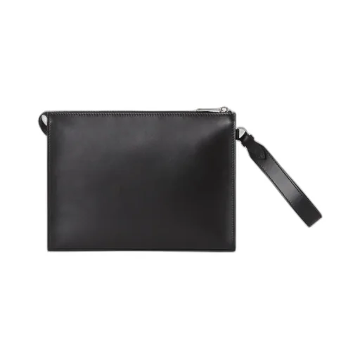 Logo Plaque Zipped Clutch Bag