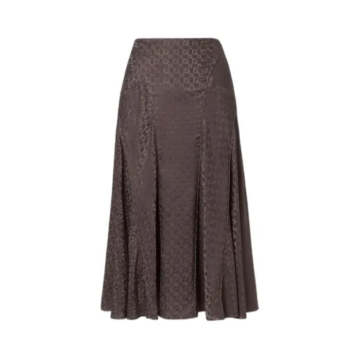 Monogrammed A-Line Midi Skirt