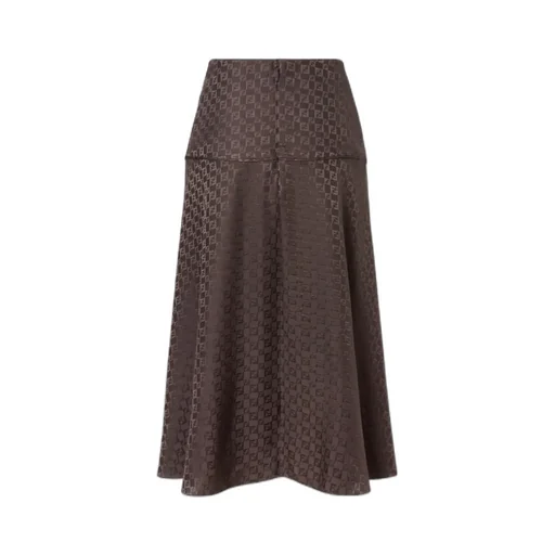 Monogrammed A-Line Midi Skirt