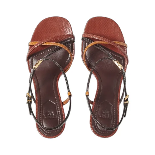 Ffold High-Heeled Strappy Sandals