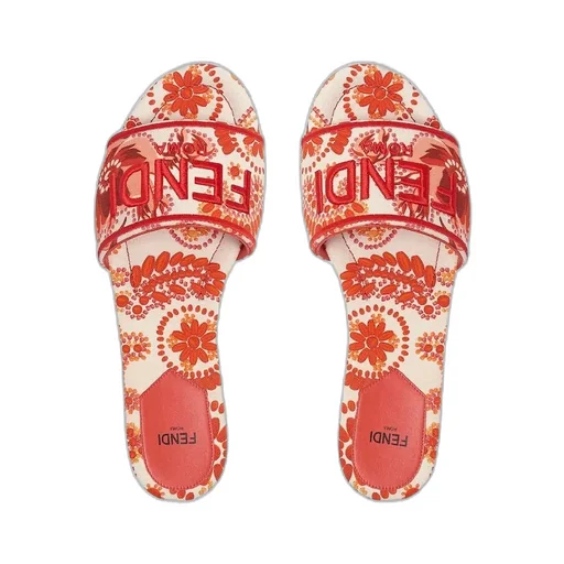 Sunshine Coral Bandana Printed Slides