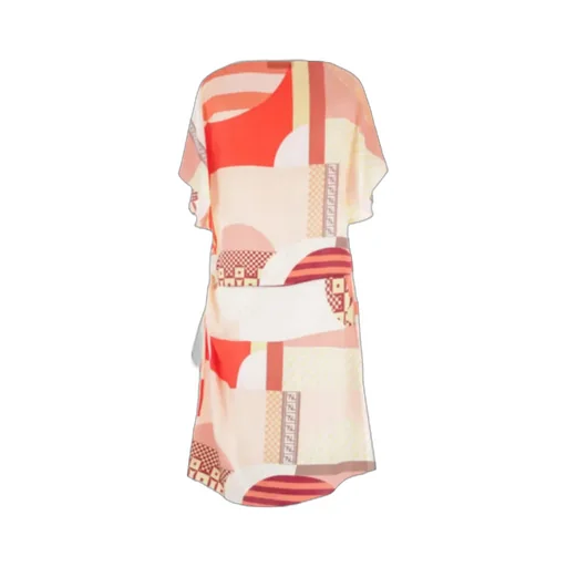 Graphic Printed Ruched Mini Dress