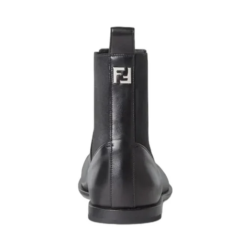 Black Nappa Leather Chelsea Boots