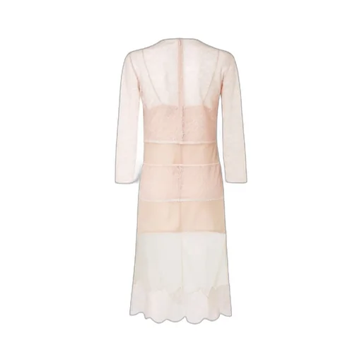 Trompe-L'oeil Effect Lace Midi Dress