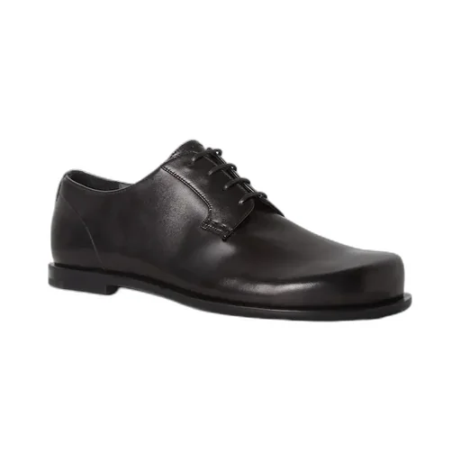 Black Nappa Leather Derby Shoes