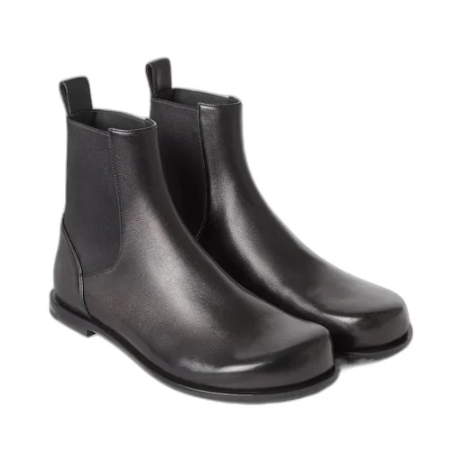 Black Nappa Leather Chelsea Boots