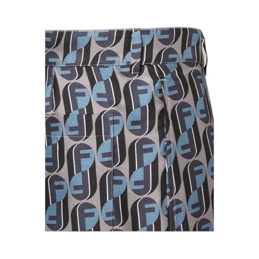 Blue Printed Silk Shorts