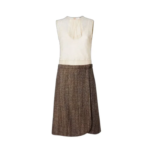 Trompe-L'oeil Effect Panelled Midi Dress