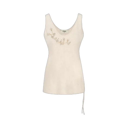 Logo Detailed Embellished Tank Top