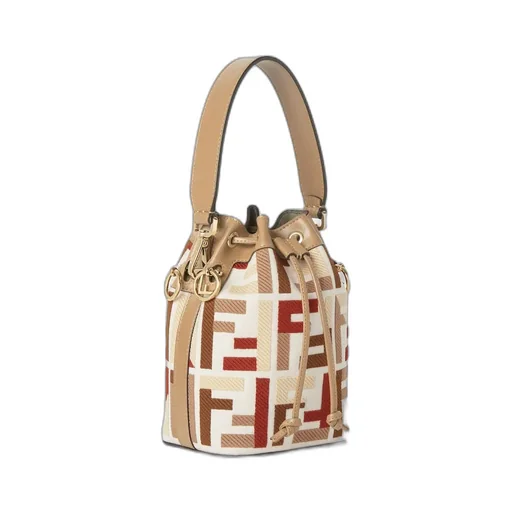 Mini-Bag With Multicolor Ff Embroidery