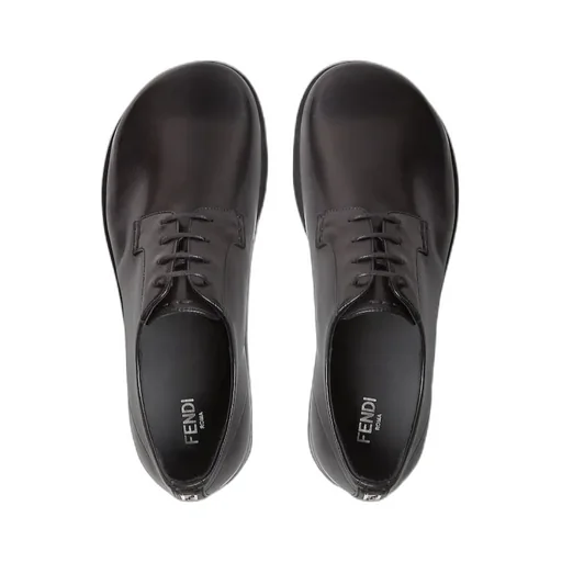 Black Nappa Leather Derby Shoes