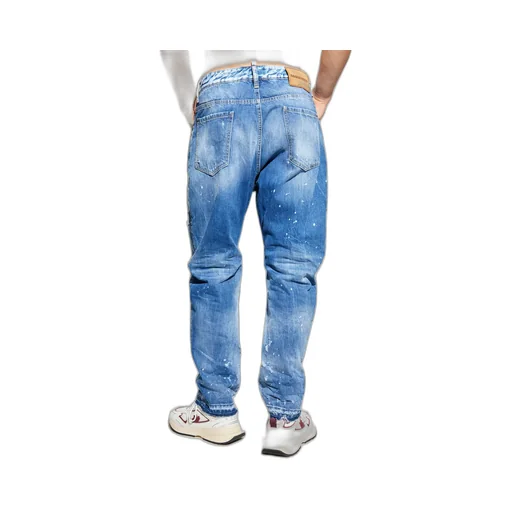 Distressed Straight-Leg Jeans
